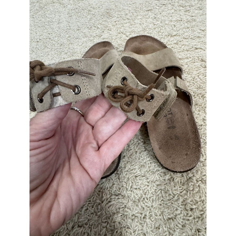 Naot Women's Tan Suede Larissa Comfort Sandals Size Euro 40 US 9 Ankle Tie Boho - Picture 6 of 12